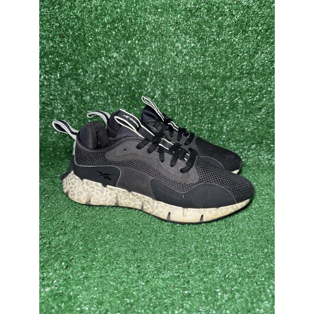 Reebok‎ Zig Dynamica Womens Size 7 Black Leopard Running Shoes Sneakers GV8806